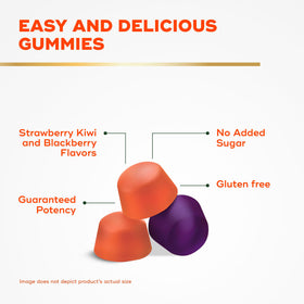 Align Probiotiques + Fibres Gummies, gummies sur une surface en bois