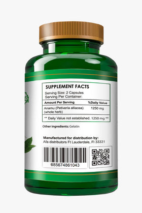 All Nue Anamu 1250mg 120 capsules arrière