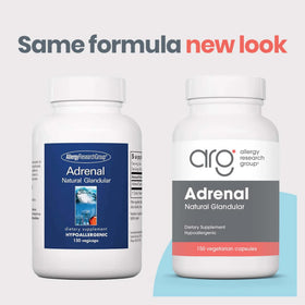Allergy Research Group Adrenal Cortex, flacon avec capsules à côté