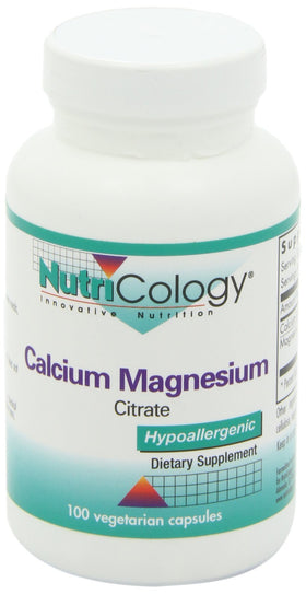Allergy Research Group Calcium Magnesium Citrate on a wooden table