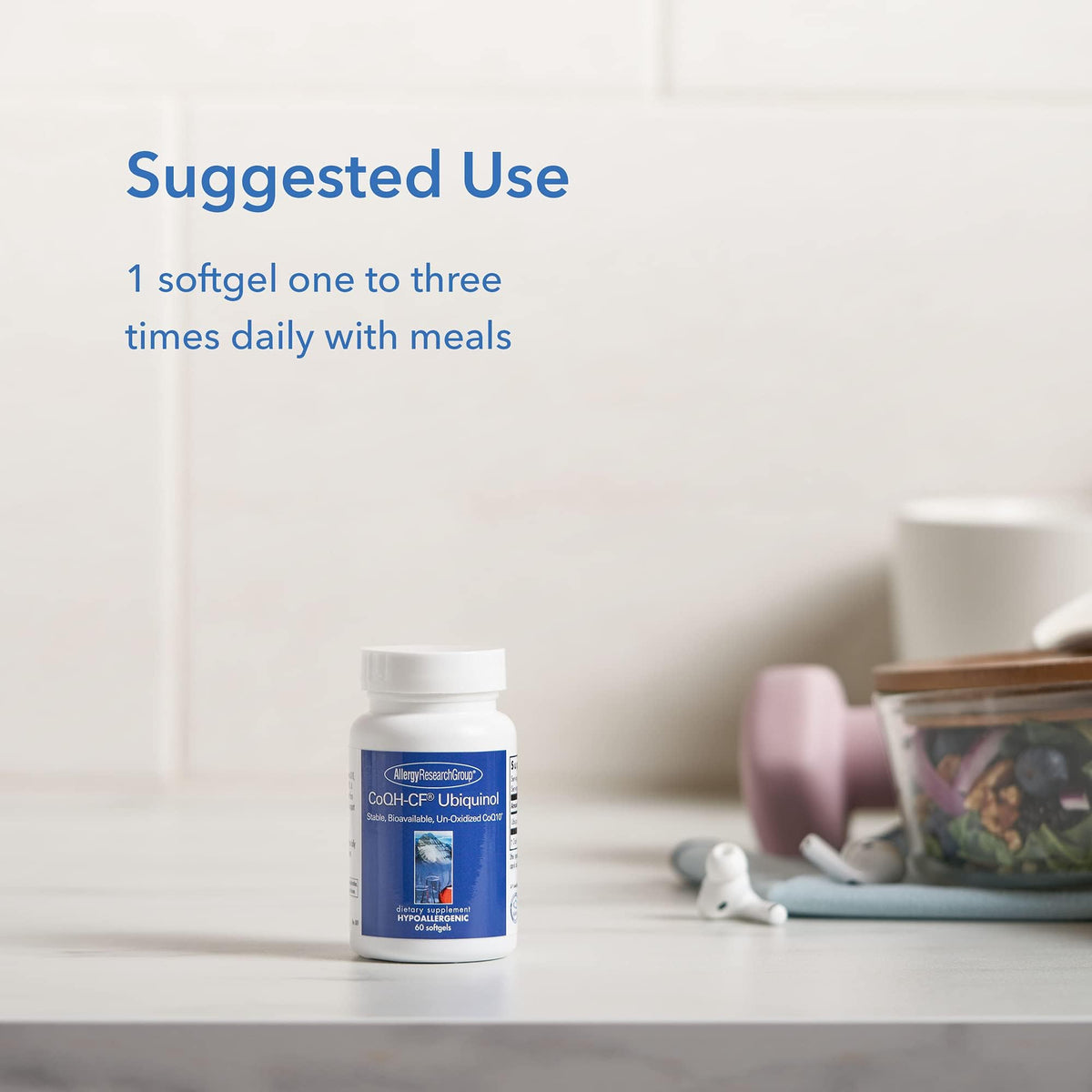 Allergy Research Group CoQ10 Ubiquinol 100 mg avec ingrédients