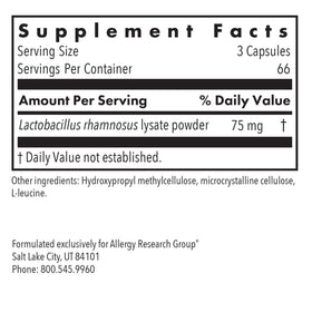 Allergy Research Group daily wellness Pro 200 Capsules, vue de dos