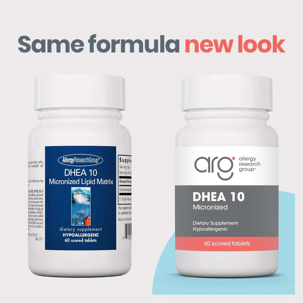 Allergy Research Group DHEA 10 mg capsules avec étiquette