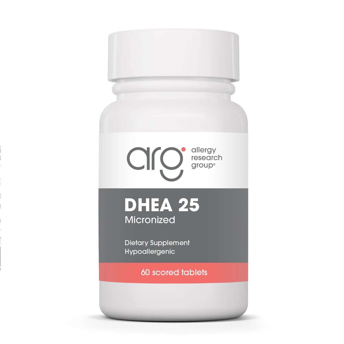 Allergy Research Group DHEA 25 mg 60 capsules vue de face