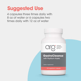 Allergy Research Group GastroCleanse capsules sur fond blanc