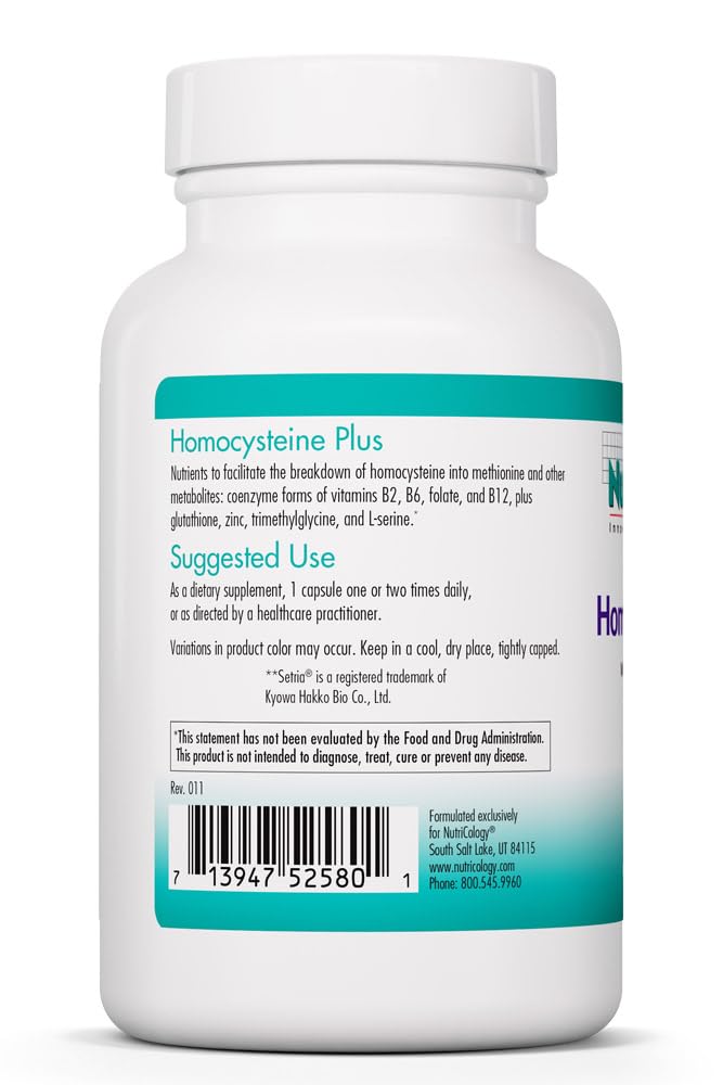 Allergy Research Group Homocysteine Plus capsules végétariennes sur une table