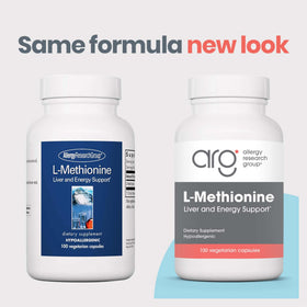 Allergy Research Group L-Méthionine 100 capsules et son emballage