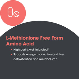 Allergy Research Group L-Méthionine capsules sur un fond neutre
