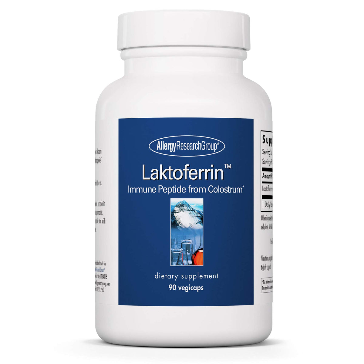 Allergy Research Group Laktoferrin 350 mg 90 capsules front view