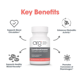 Allergy Research Group Lumbrokinase 32 mg capsules with a measuring spoon