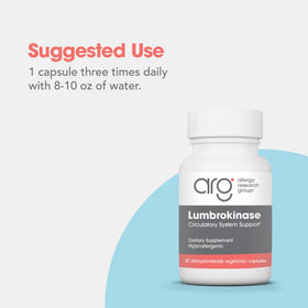 Allergy Research Group Lumbrokinase 32 mg vegetarian capsules close-up