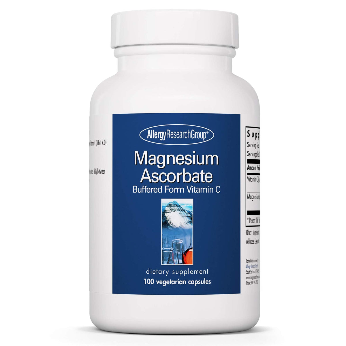 Allergy Research Group Magnesium Ascorbate 1000 mg capsules front view