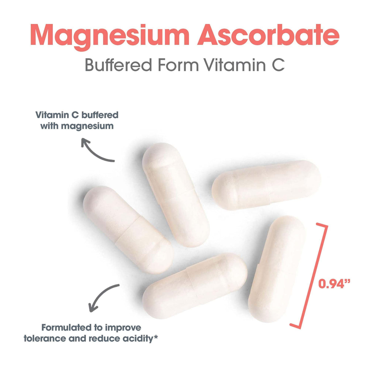 Allergy Research Group Magnesium Ascorbate 1000 mg capsules with a glass of water