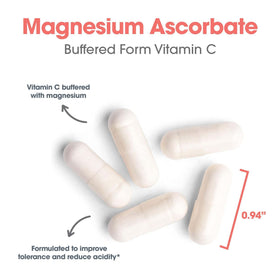 Allergy Research Group Magnesium Ascorbate 1000 mg capsules with a glass of water
