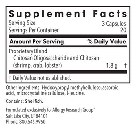 Allergy Research Group MicroChitosan 60 Capsules emballage