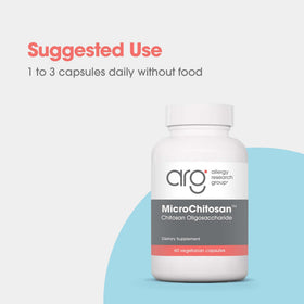 Allergy Research Group MicroChitosan capsules sur une surface blanche