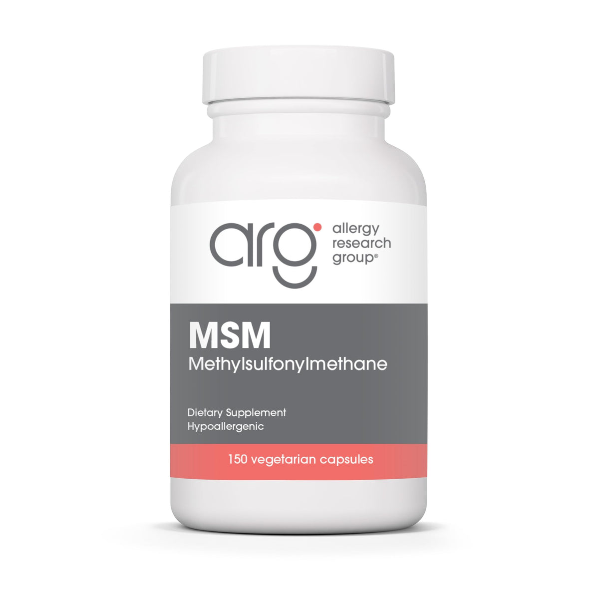 Allergy Research Group MSM 500 mg Complément Alimentaire 150 Capsules vue de face