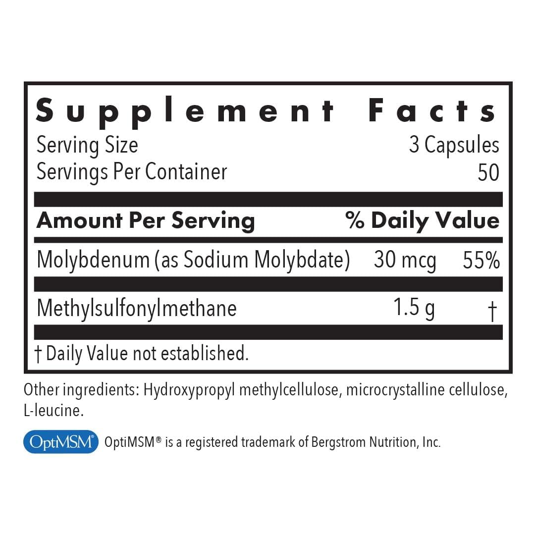 Allergy Research Group MSM 500 mg Complément Alimentaire 150 Capsules vue de côté