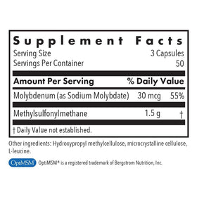 Allergy Research Group MSM 500 mg Complément Alimentaire 150 Capsules vue de côté