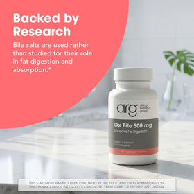 Allergy Research Group Ox Bile 500 mg 100 Capsules - étiquette
