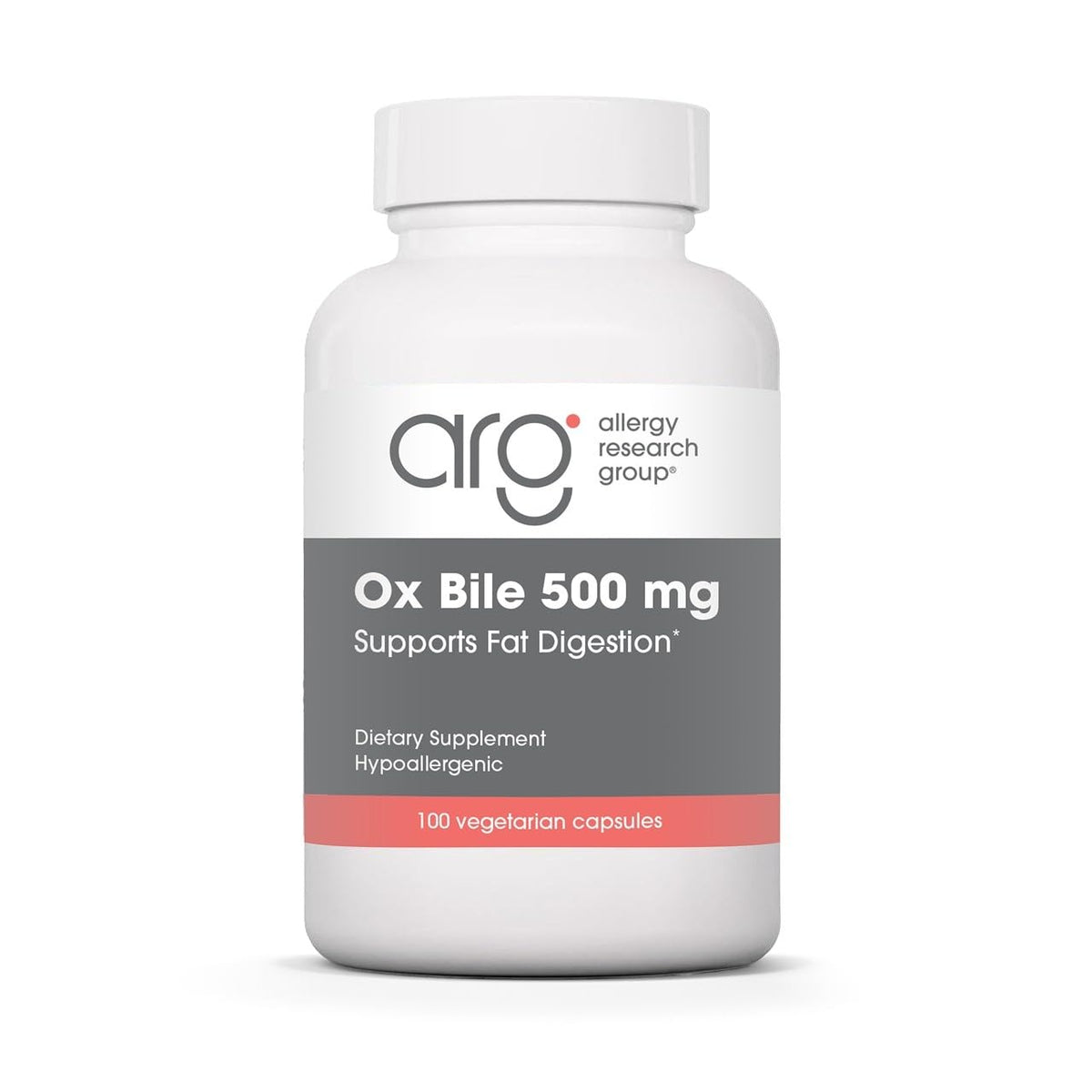 Allergy Research Group Ox Bile 500 mg 100 Capsules - vue avant