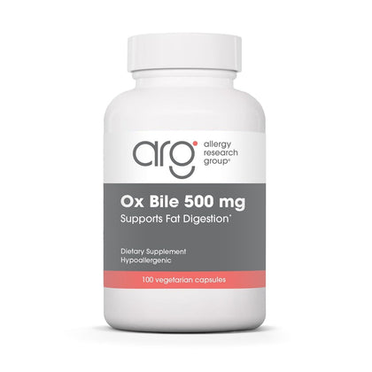 Allergy Research Group Ox Bile 500 mg 100 Capsules - vue avant