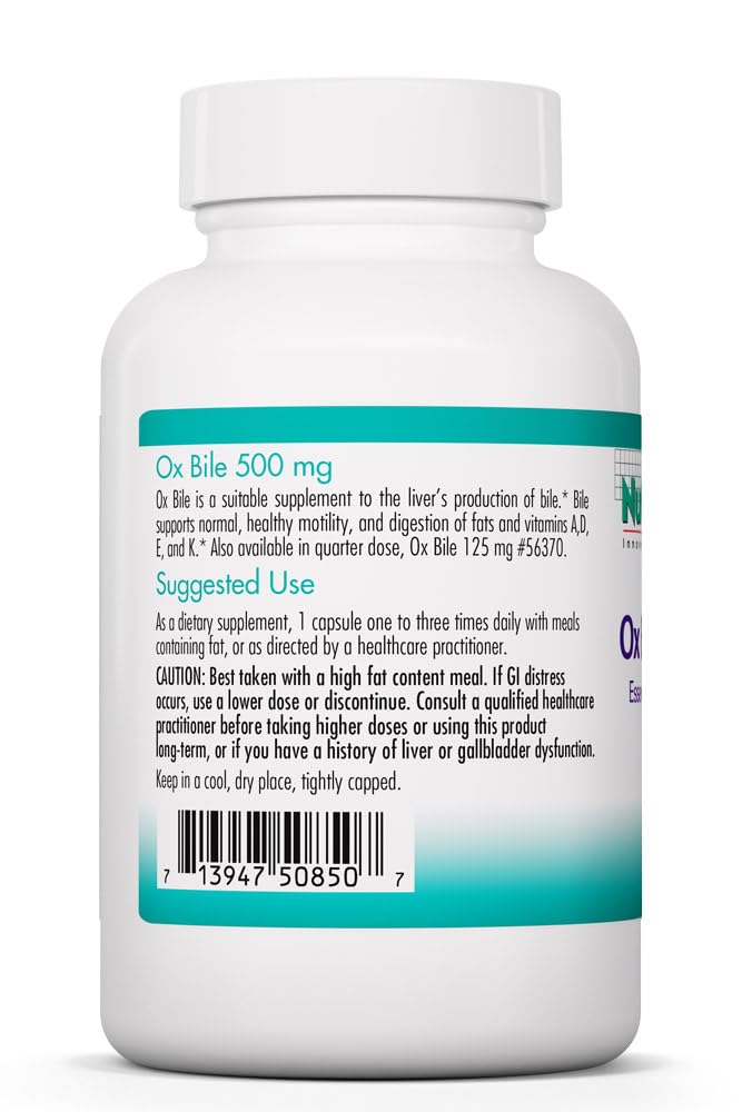 Allergy Research Group Ox Bile 500 mg 180 Capsules côté