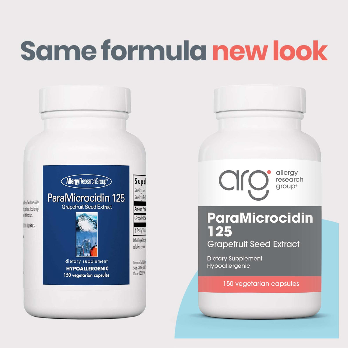 Allergy Research Group ParaMicrocidin Extrait de Pépins de Pamplemousse 250 mg, 150 Capsules - emballage