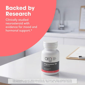 Allergy Research Group Pregnenolone 100 mg comprimés, gros plan sur les comprimés