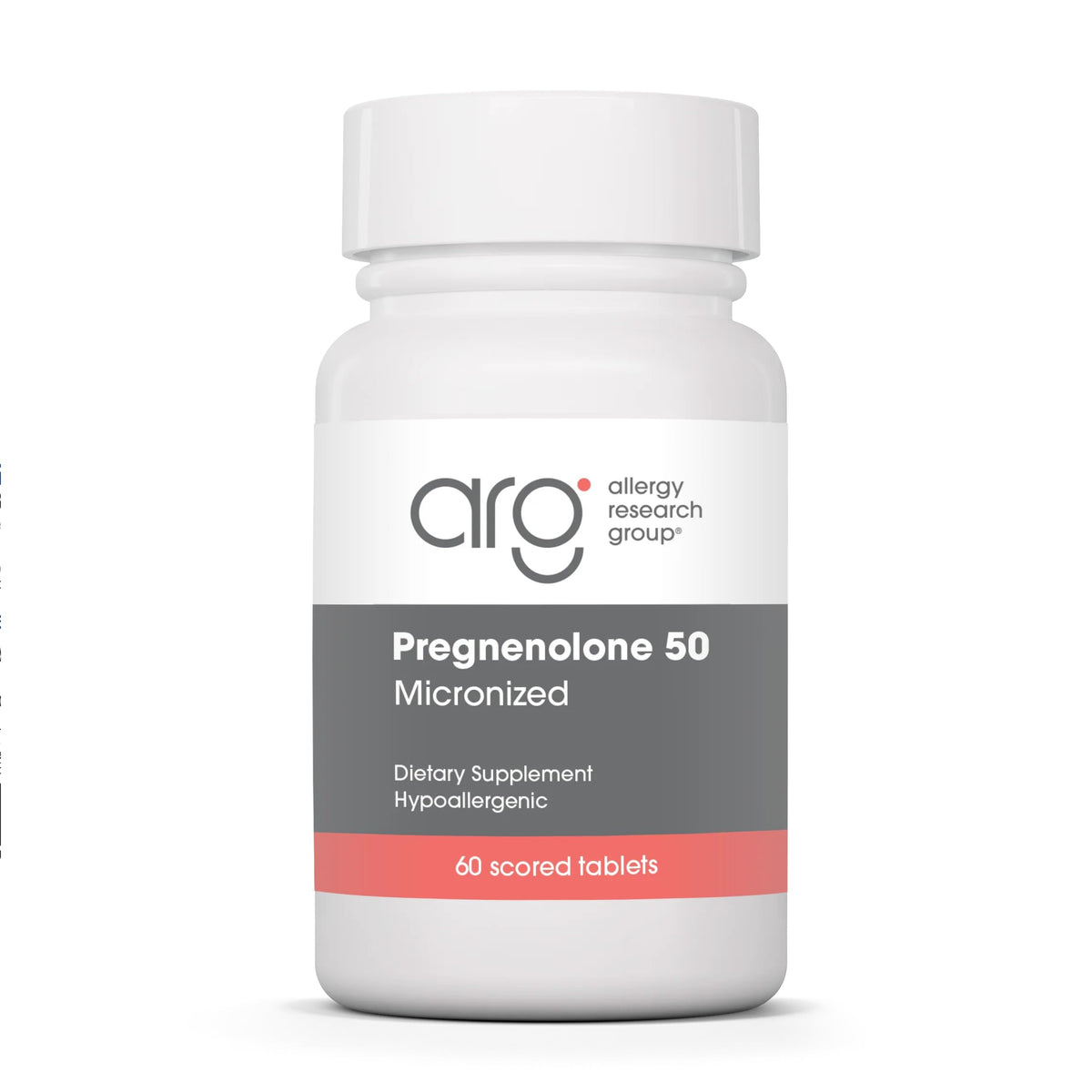 Allergy Research Group Pregnenolone 50 mg comprimés, vue de face