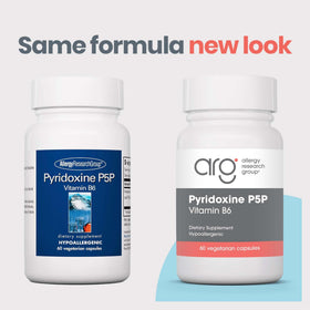 Allergy Research Group Pyridoxine P5P 60 Capsules vue en haut