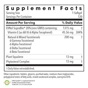 Allergy Research Group Tocomin SupraBio Tocotrienols 200 mg gélules arrière