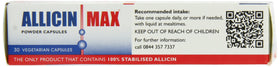 Allicin Max 30 capsules avec une main tenant le produit