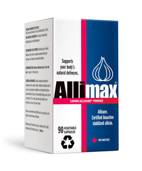 ALLIMAX 180mg 90 capsules vue de face avec emballage