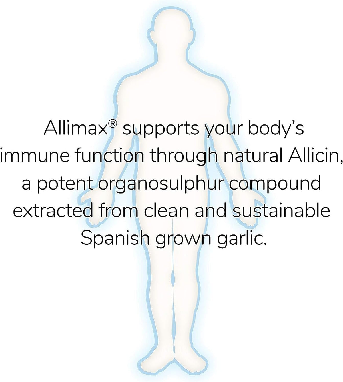 ALLIMAX 180mg capsules sur un fond naturel
