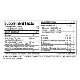 ALLMAX ACUTS Poudre Énergétique Amino 30 Portions sur un fond blanc