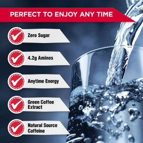 ALLMAX ACUTS Poudre Énergétique Amino dans un verre d'eau