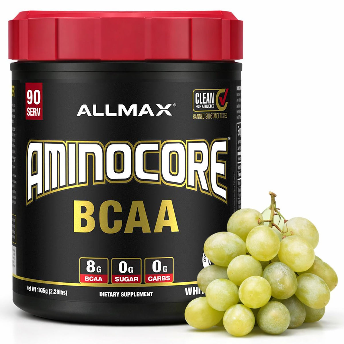 ALLMAX Aminocore BCAA 1035 g Raisin Blanc vue de face