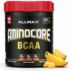 ALLMAX Aminocore BCAA poudre Ananas Mangue 1035 g vue de face