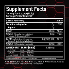 ALLMAX Aminocore BCAA Poudre Framboise Bleue 1035 g en utilisation