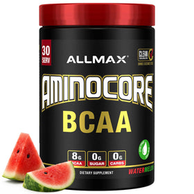ALLMAX Aminocore BCAA Poudre Pastèque 390g vue de face