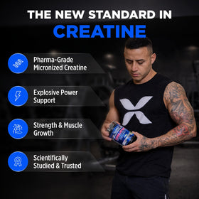 ALLMAX Créatine Monohydrate 400 g en utilisation dans un shaker
