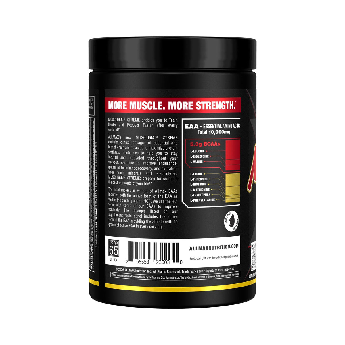 ALLMAX MUSCLEAA Xtreme Poudre EAA Pina Colada 532 g étiquette