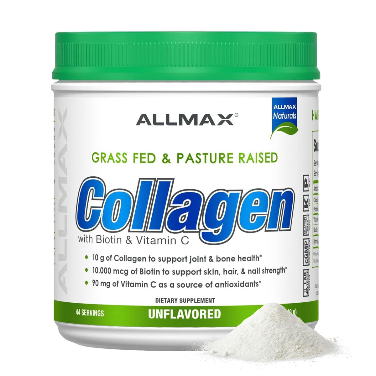ALLMAX Poudre de Peptides de Collagène 440 g, vue avant