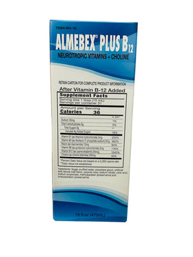 Almebex Plus B12 bouteille ouverte avec le viale séparé