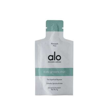 Alo Daily Greens Shot sachets saveur ananas menthe vue de face