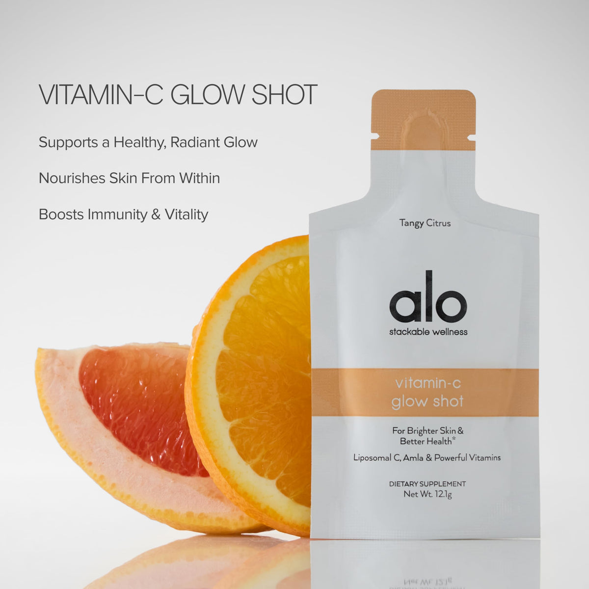 Alo Glow Shot Vitamine C sachets agrumes arrière