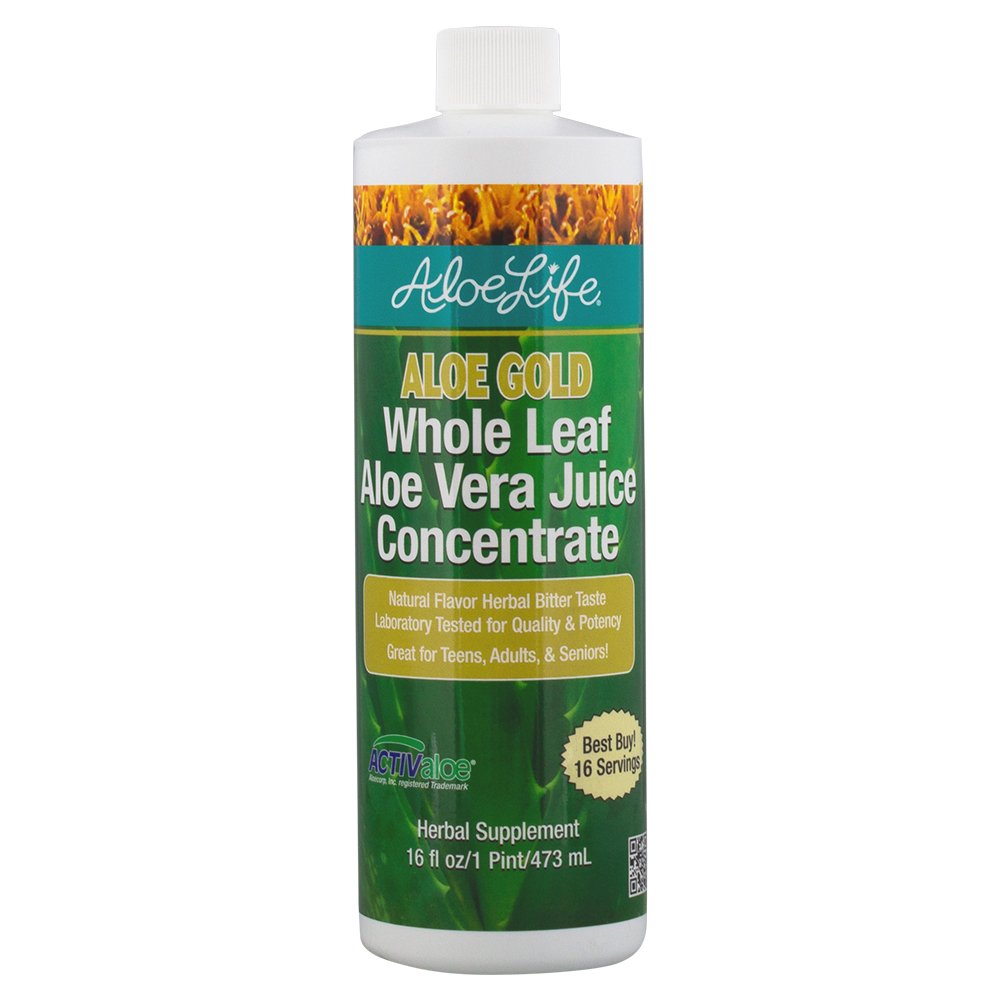 Aloe Life Aloe Gold Jus de Feuille Entière 480 ml, vue avant