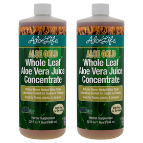 Aloe Life Jus d'Aloe Vera Entier Bio 946 ml pack de 2