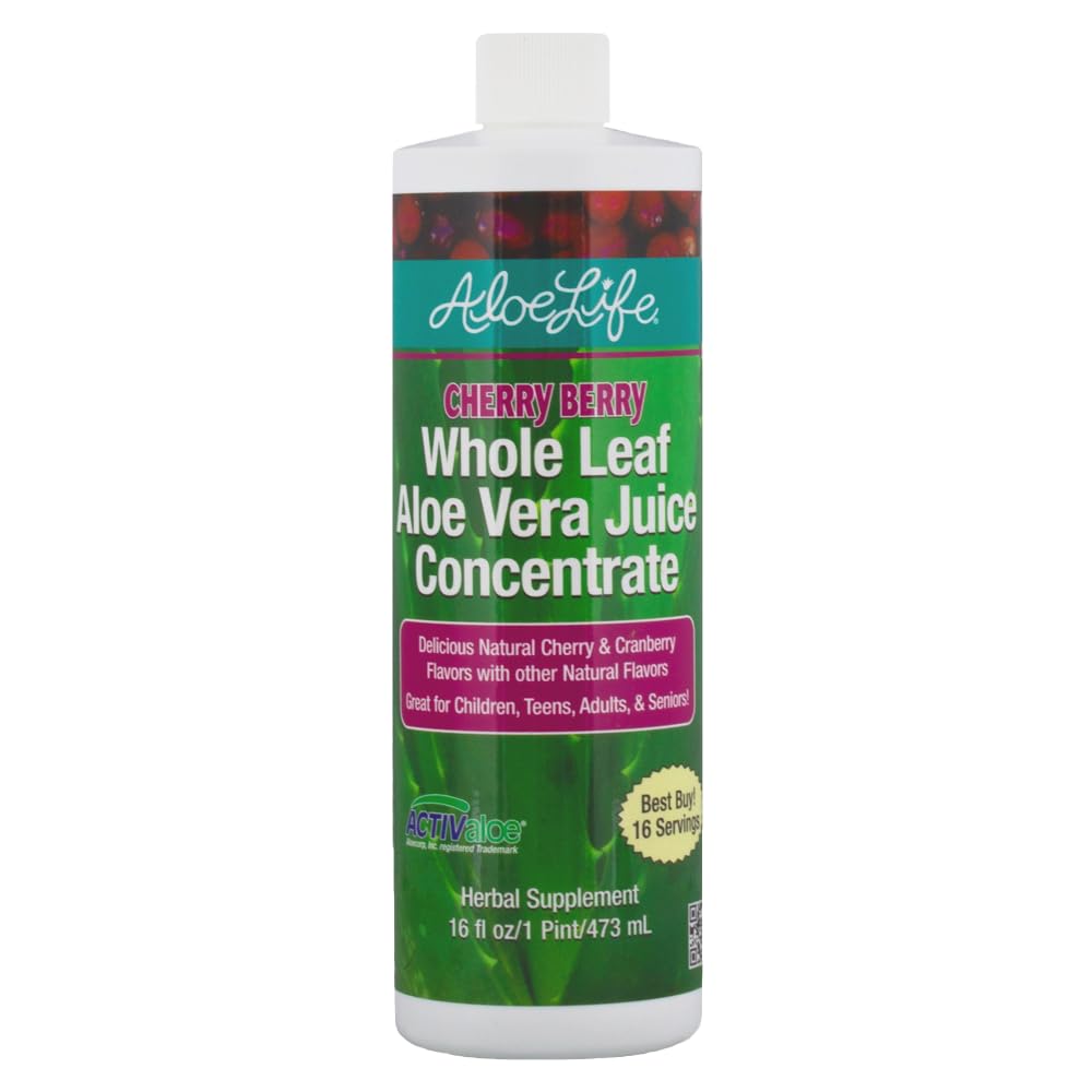 Aloe Life Jus d'Aloe Vera Entier Cerise Baie 473 ml vue de face
